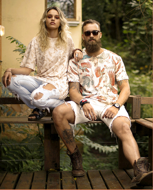 Modelos vestindo Chico Rei