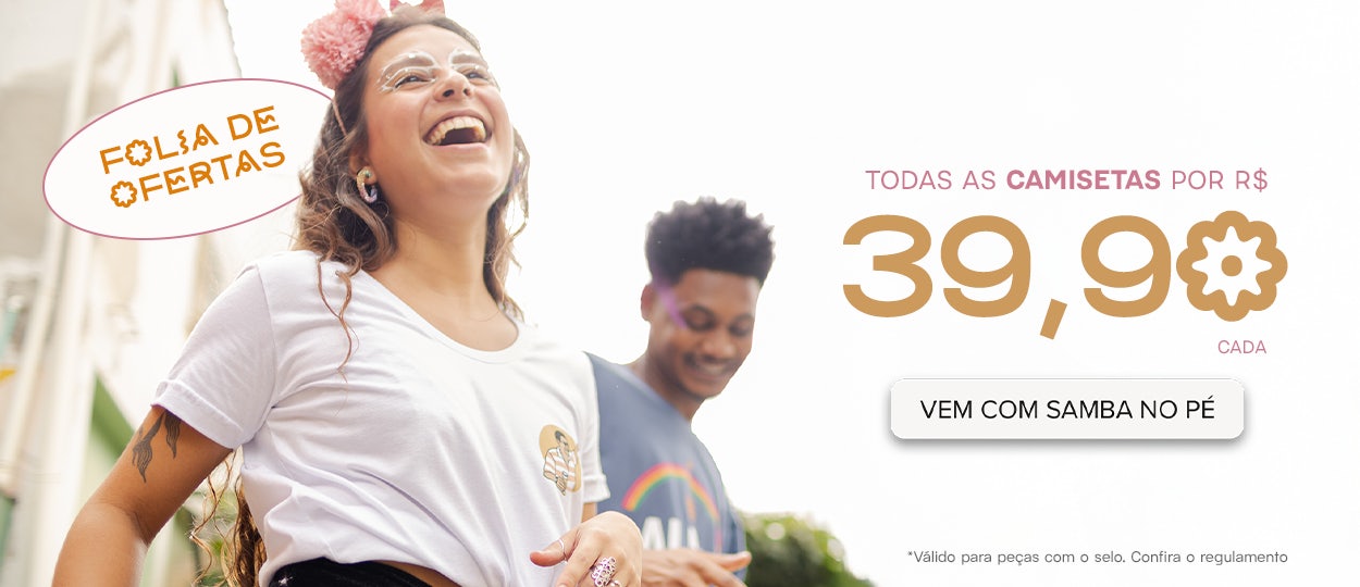 Todas as Camisetas por R$ 39,90