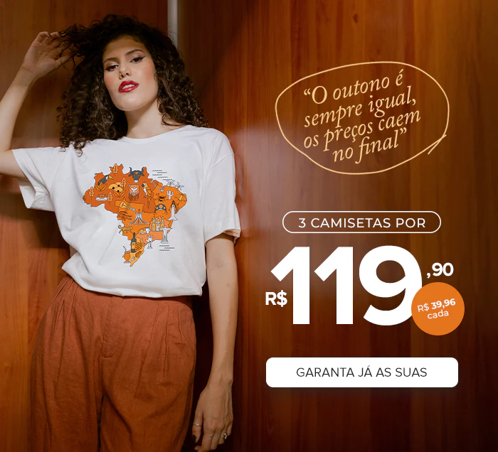 3 Camisetas por R$ 119,90