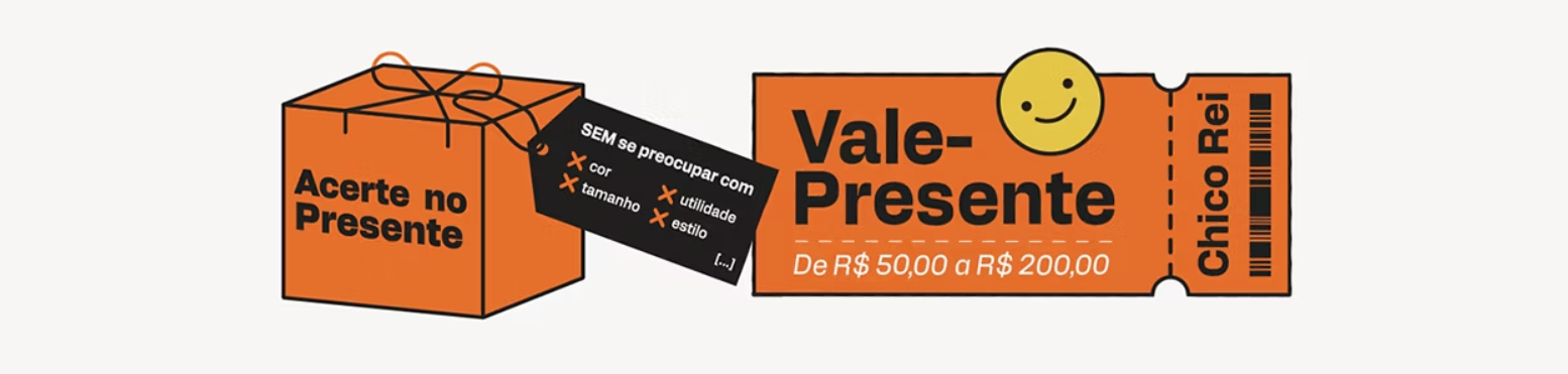 ilustração de um vale presente laranja e de uma caixa de papelão laranja