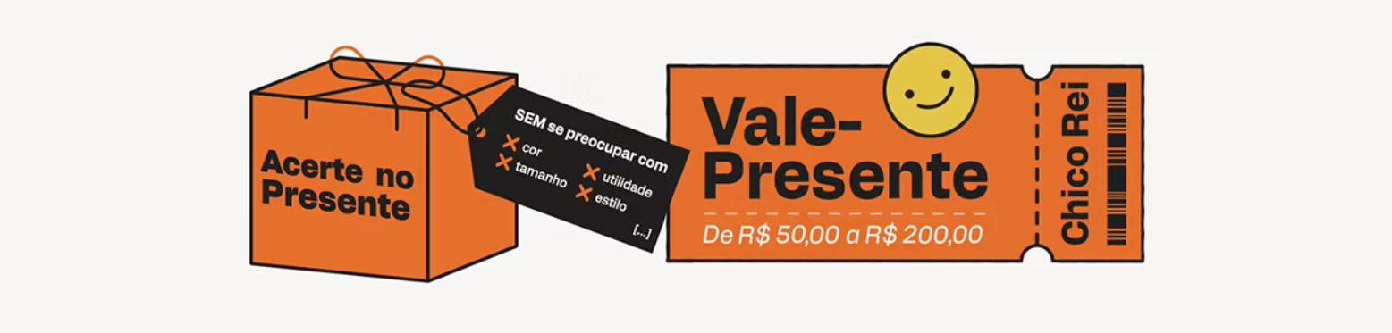 ilustração de um vale presente laranja e de uma caixa de papelão laranja