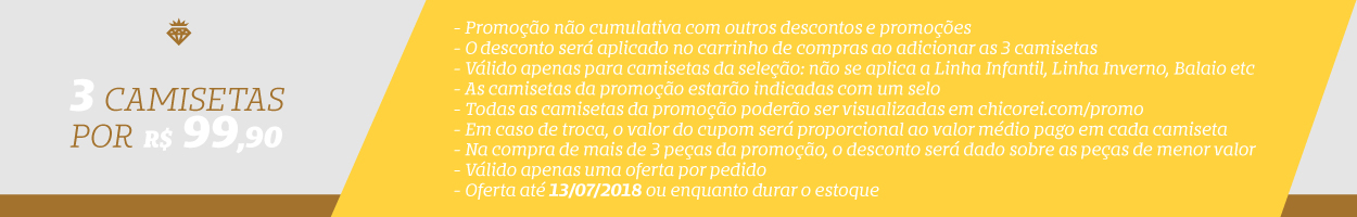 3 camisetas por R$ 99,90