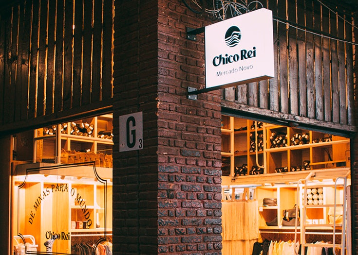 Fachada da loja física da Chico Rei no Mercado Novo na cidade de Belo Horizonte Minas Gerais